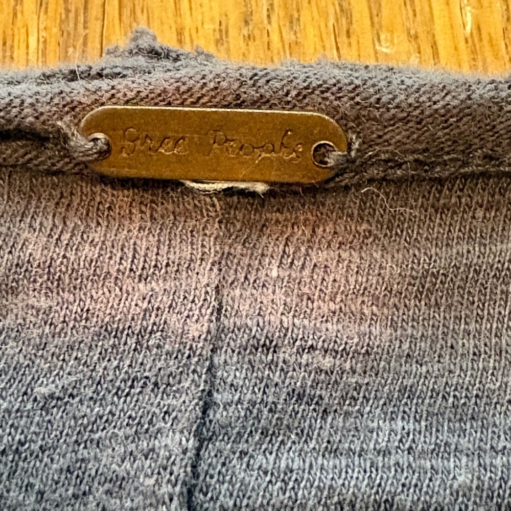 Free People Gray Fringe Long-Sleeve Top - Picture 6 of 6